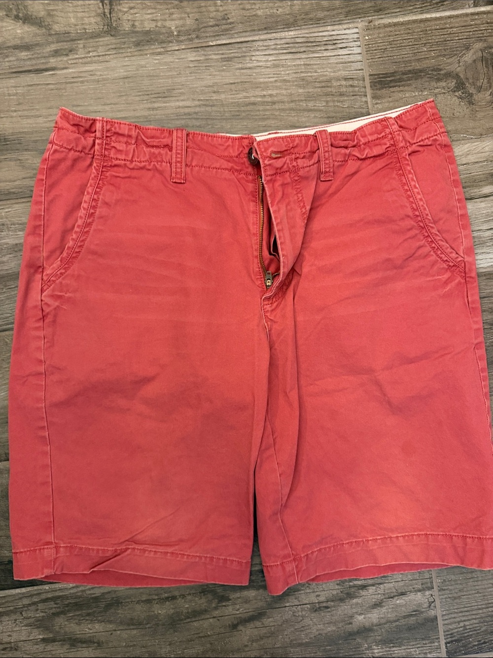 Sonoma Coral-Red Flat Front Men's Shorts